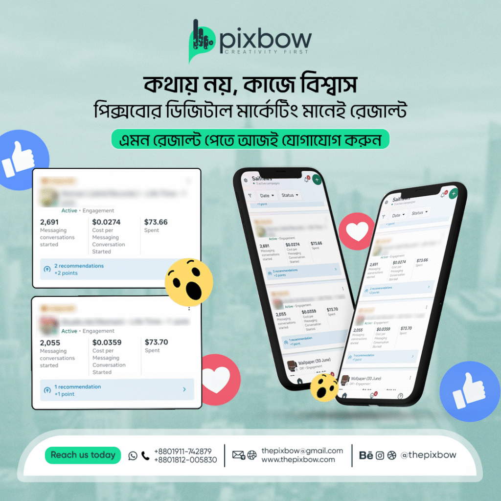digital marketing result design by pixbow