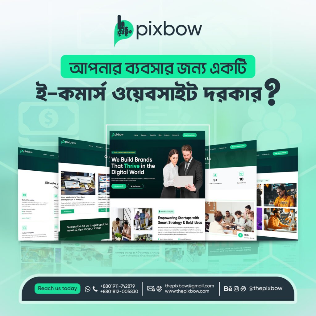 ecomarce website post design by pixbow